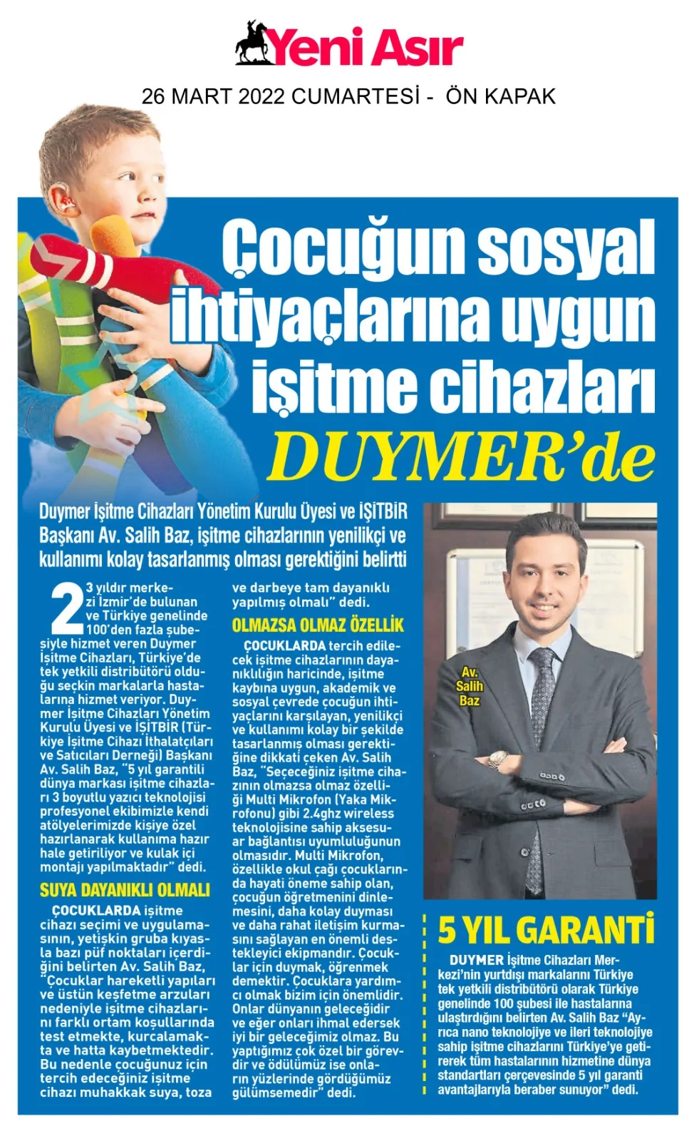 26 Mart 2022 - Yeni Asır