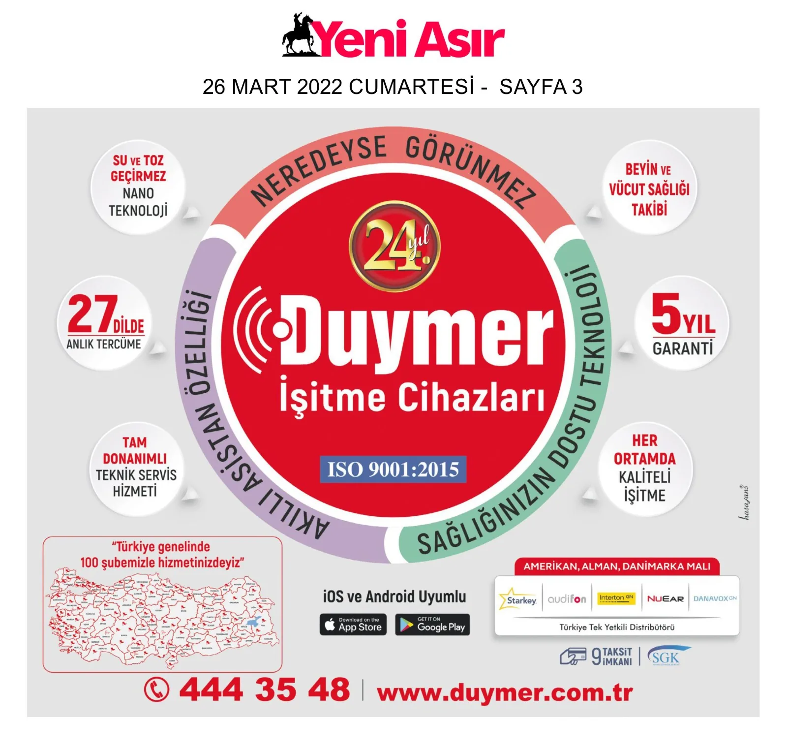 26 Mart 2022 - Yeni Asır