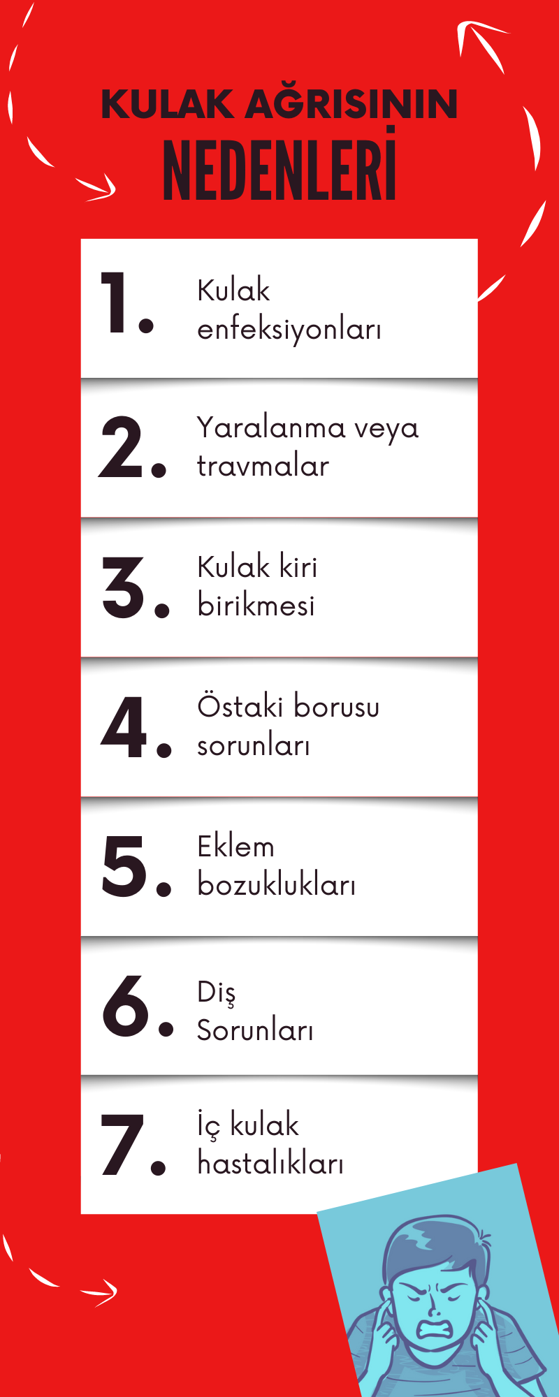 Kulak ağrısının nedenleri - infografik