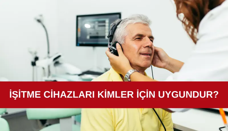 İşitme testi yaptıran bir kişi