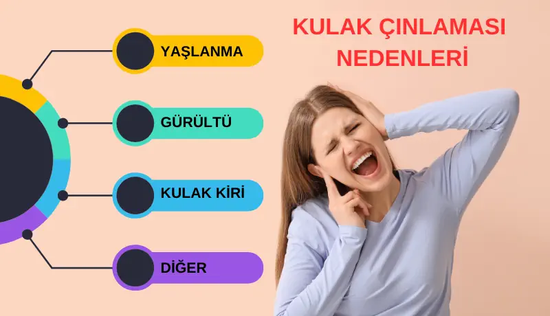 Kulak çınlaması nedenlerini gösteren infografik